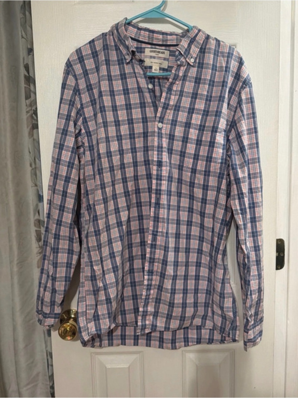 Goodthreads Pink and Blue Plaid Button-Down Shirt
